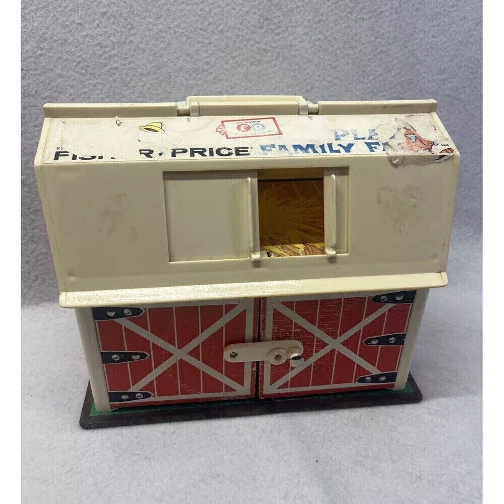 Fisher Price Play Family Farm Barn Only Little People Vintage 1967 Masonite USA